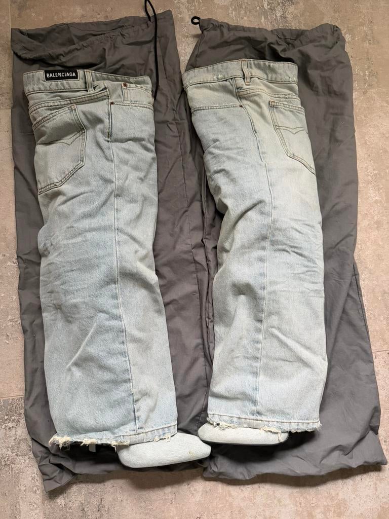Balenciaga overknee boots 36, Ophalen of Verzenden, Zo goed als nieuw, Blauw, Hoge laarzen