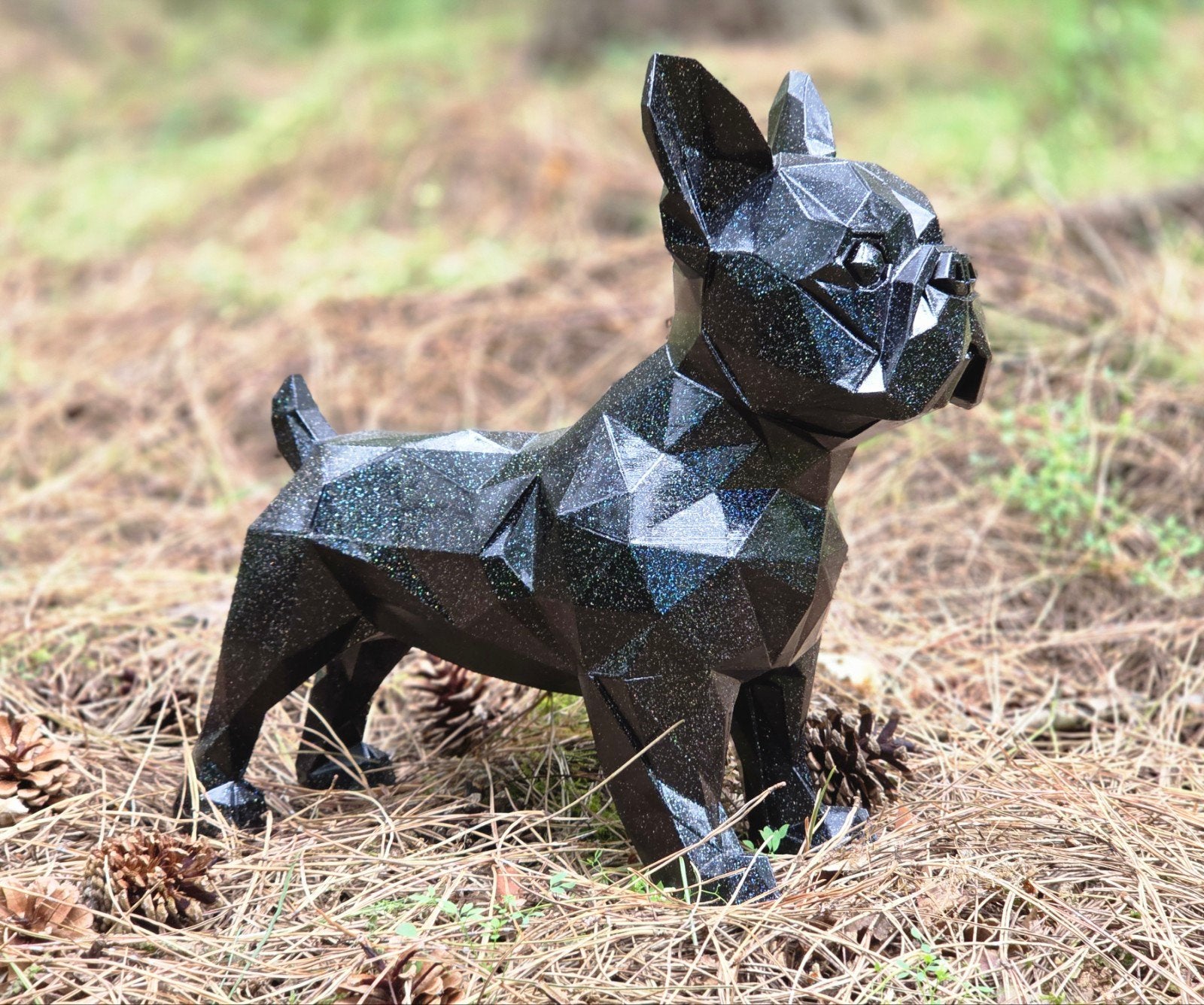 Geometrische Franse Bulldog XL (32 cm) – Cosmic Black Glitte, Ophalen of Verzenden, Nieuw