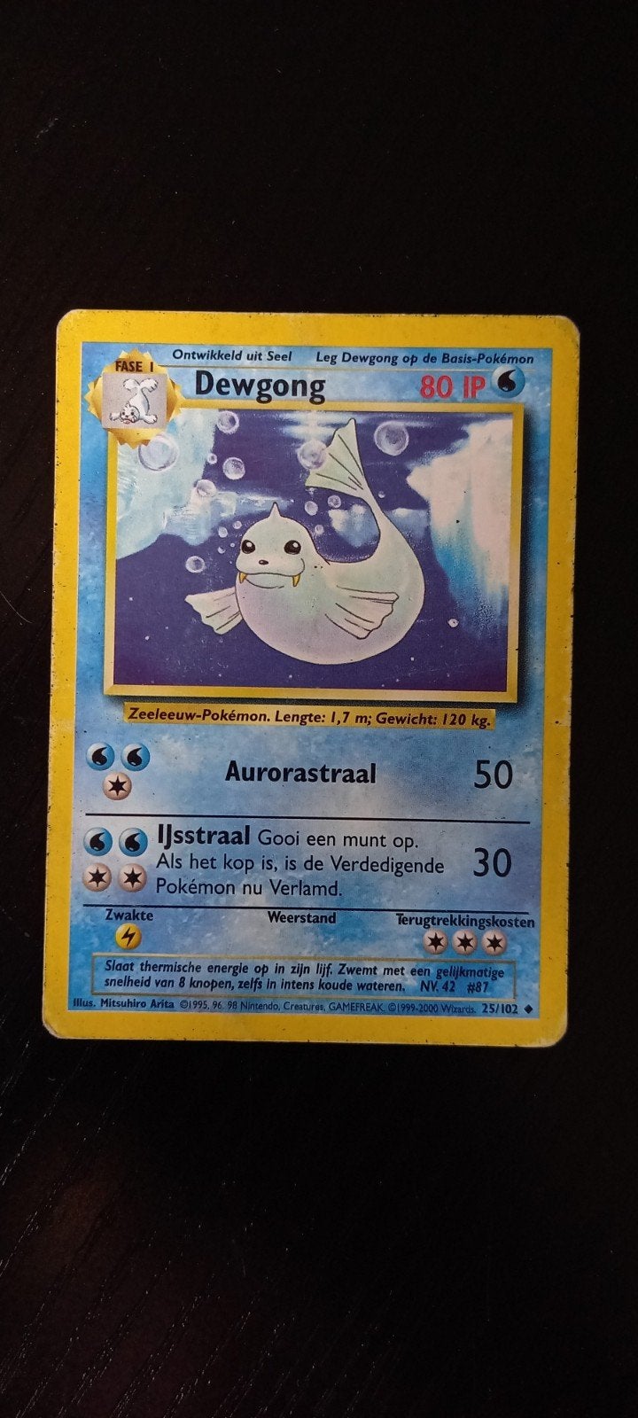 Pokémon Kaart Dewgong 25/102 (Nederlands), Hobby en Vrije tijd, Verzamelkaartspellen | Pokémon, Ophalen of Verzenden, Gebruikt