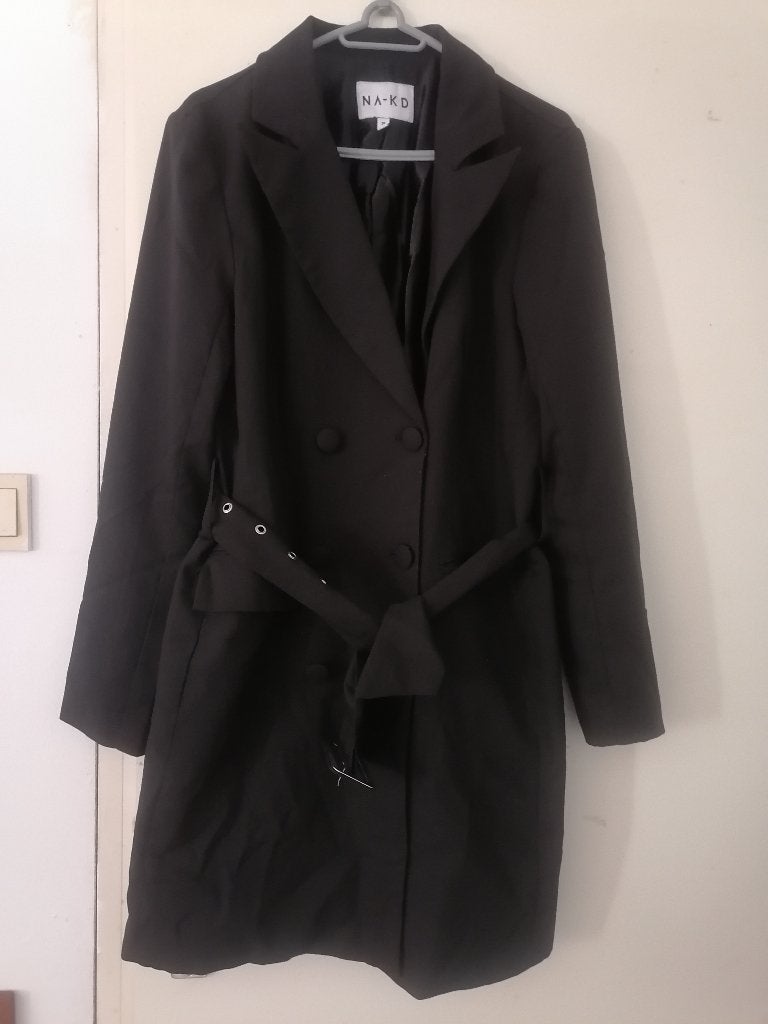 NA-KD LANGE BLAZER JURK ZWART - M-ALS NIEUW, Maat 38/40 (M), NA-KD, Verzenden, Zwart