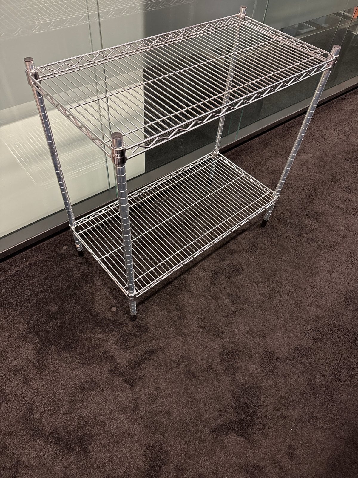 Verchroomd metalen rek met 2 planken, Ophalen, Gebruikt