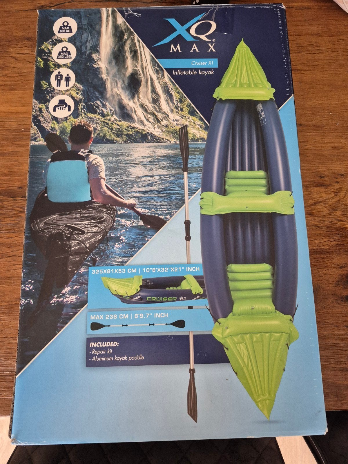 XQ Max Cruiser X1 Opblaasbare Kajak met Peddel, Ophalen of Verzenden, Opblaasbaar, Nieuw, 2-persoons