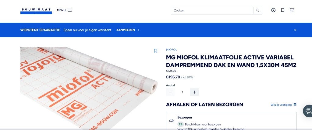 Miofil active klimaat folie van meeuwissen, Overige materialen, 10 tot 15 m², Nieuw, Ophalen
