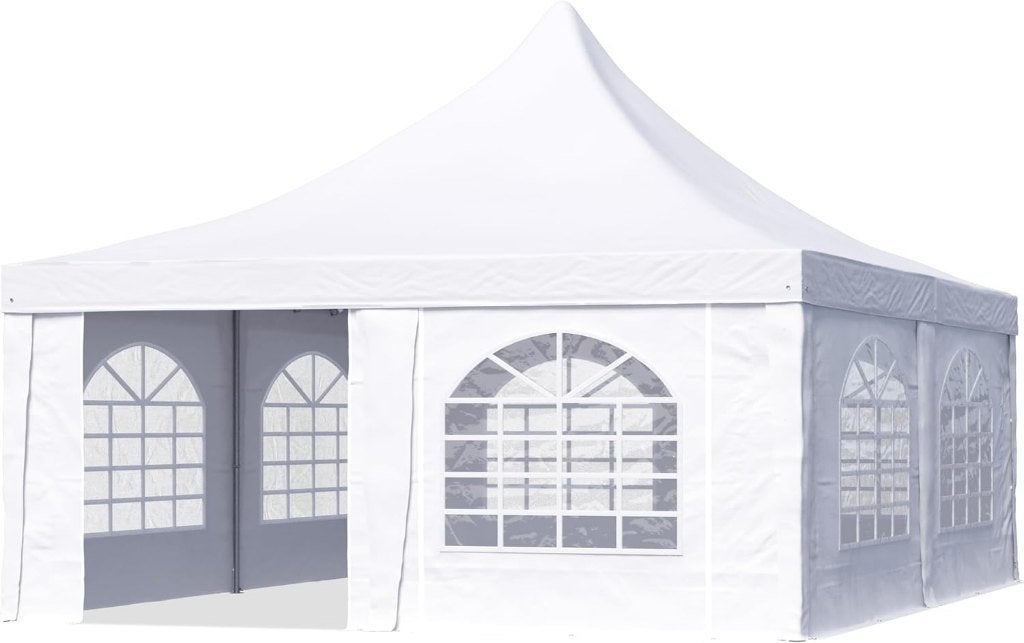 Chique Pagodetent 5x5m. Wit. Wintervast PVC Gelegeerd Staal, Ophalen of Verzenden, Nieuw, 5 tot 8 meter, Overige typen