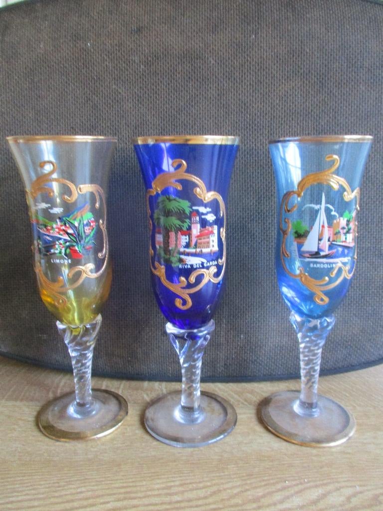Italiaans souvenir glas Italie Limone Gardameer Garda, Ophalen of Verzenden