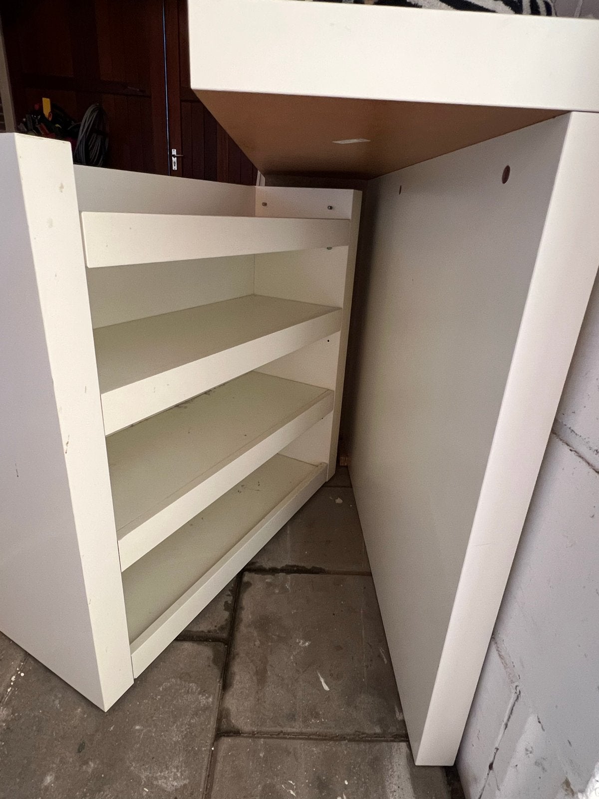 Gratis IKEA Malm bed achterkant met 2 kastjes, Ophalen, Gebruikt, Wit, 190 cm of minder