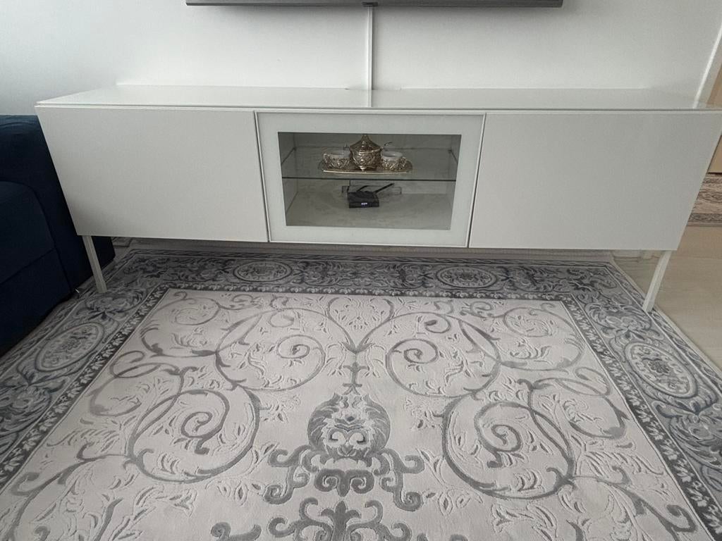 Tv kast Mooi modern wit hoogglans tv-meubel met kastjes., Ophalen, 150 tot 200 cm, Minder dan 100 cm, 50 tot 75 cm