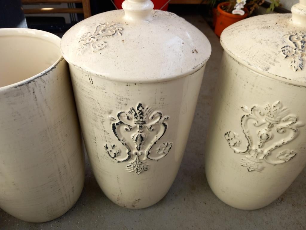 3 grotepoten, Tuin en Terras, Bloempotten, Rond, Ophalen of Verzenden, Aardewerk, Minder dan 40 cm