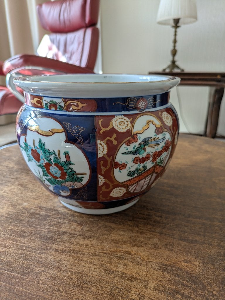 Gold Imari pot handpainted, Ophalen