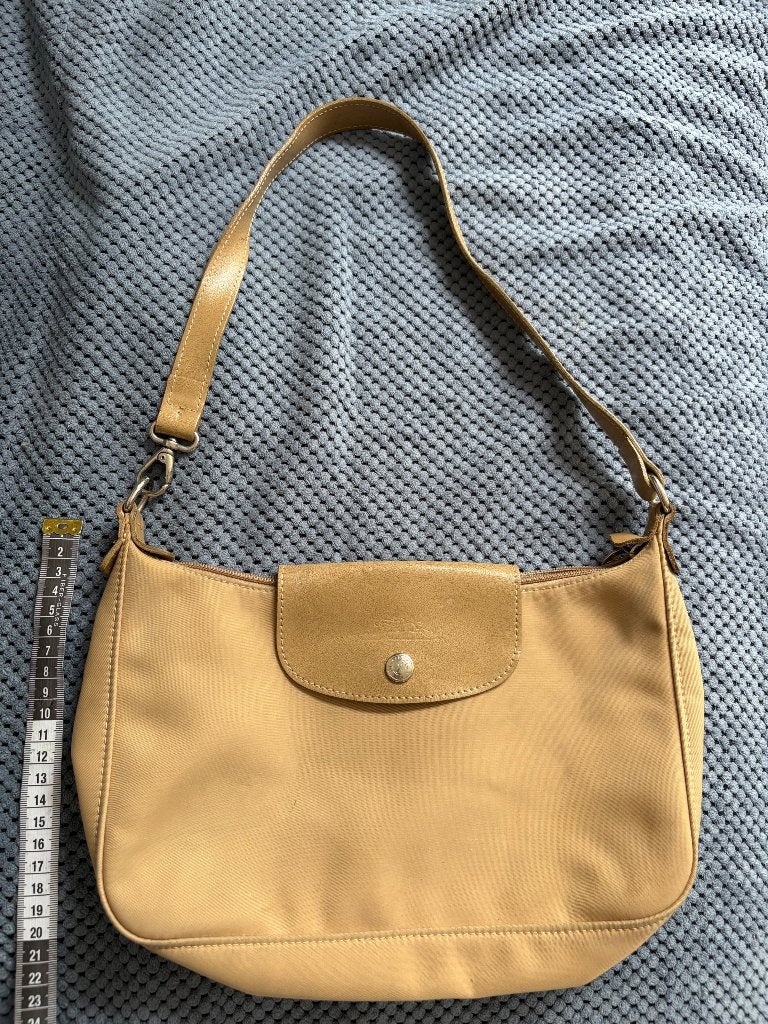Longchamp Le pliage  schoulder tas, Sieraden, Tassen en Uiterlijk, Tassen | Damestassen, Ophalen, Gebruikt, Beige, Schoudertasje