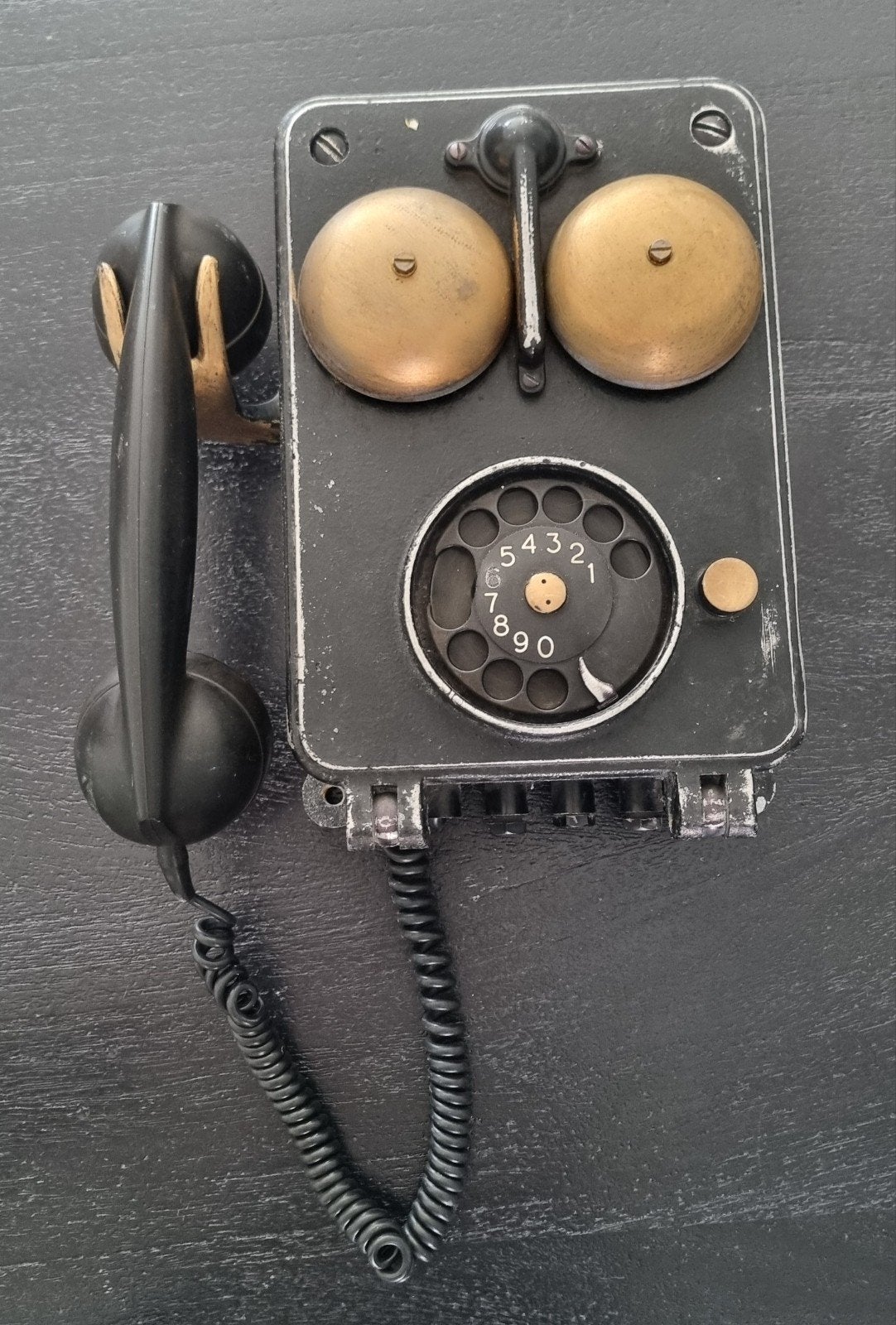 Ericsson PTT Industriële Wandtelefoon met Draaischijf, Ophalen