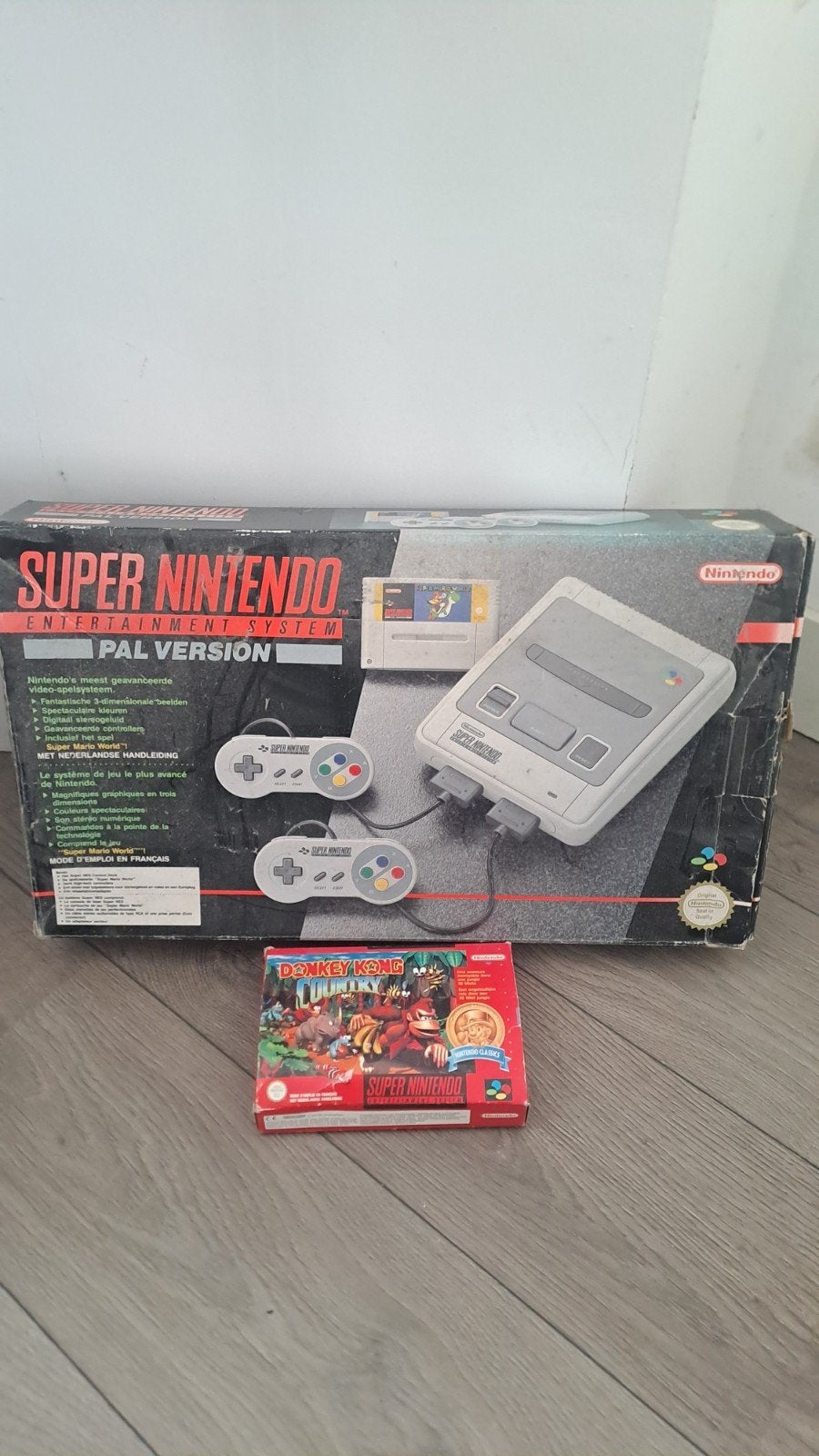 Super Nintendo Entertainment System PAL met Donkey Kong, Spelcomputers en Games, Verzenden, Gebruikt, Met 2 controllers, Met games