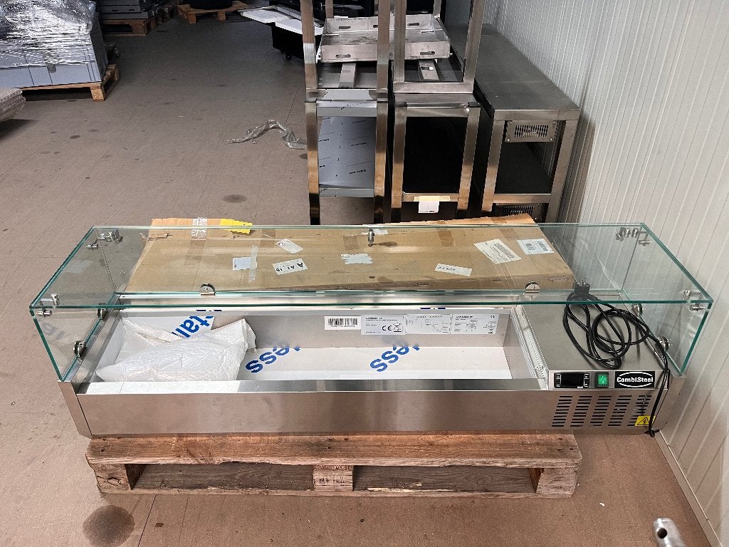 COMBISTEEL Gekoelde Opzetvitrine - RVS Stekkerklaar, Ophalen, Zonder vriesvak, Minder dan 85 cm, 60 cm of meer