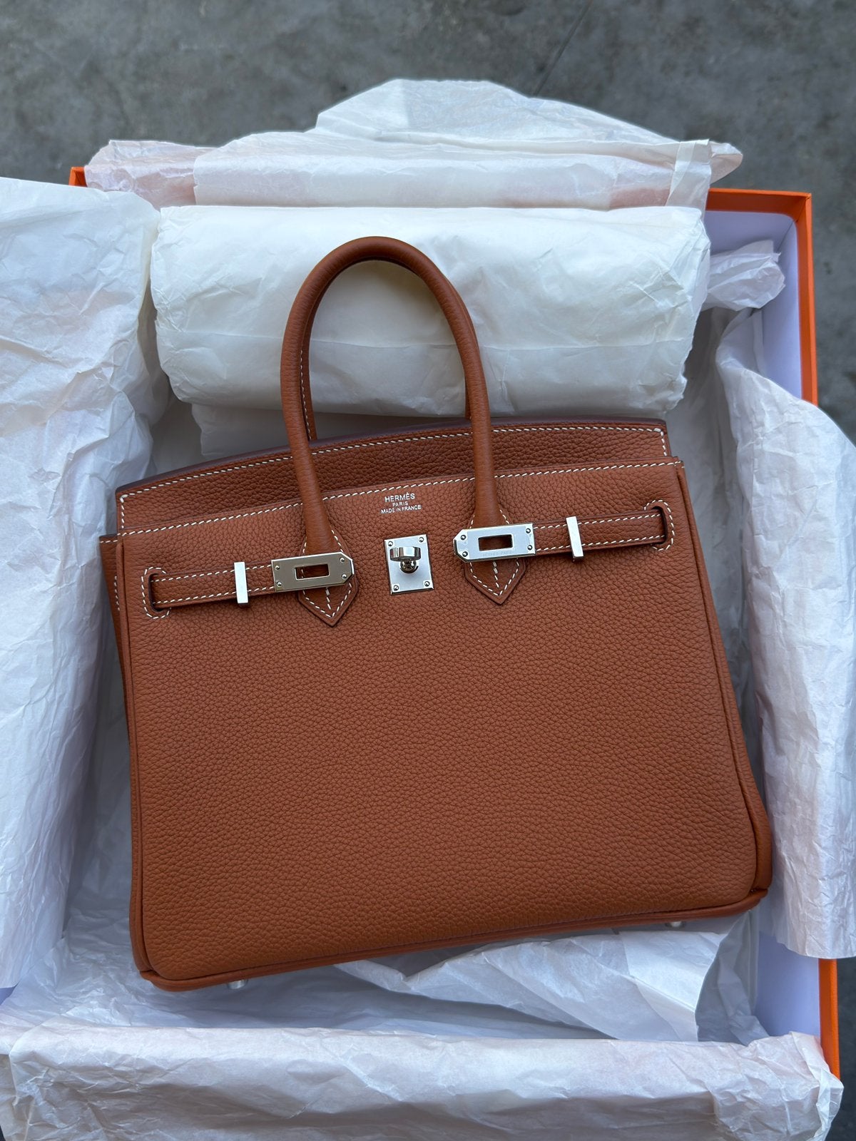 Birkin 25 Gold PHW, Verzenden, Zo goed als nieuw, Handtas