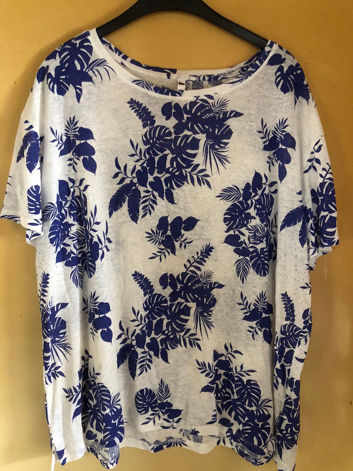 Shirt linnenmix Hema xl nieuw! Wit blauw top, Ophalen of Verzenden, Nieuw, Wit, Shirt of Top