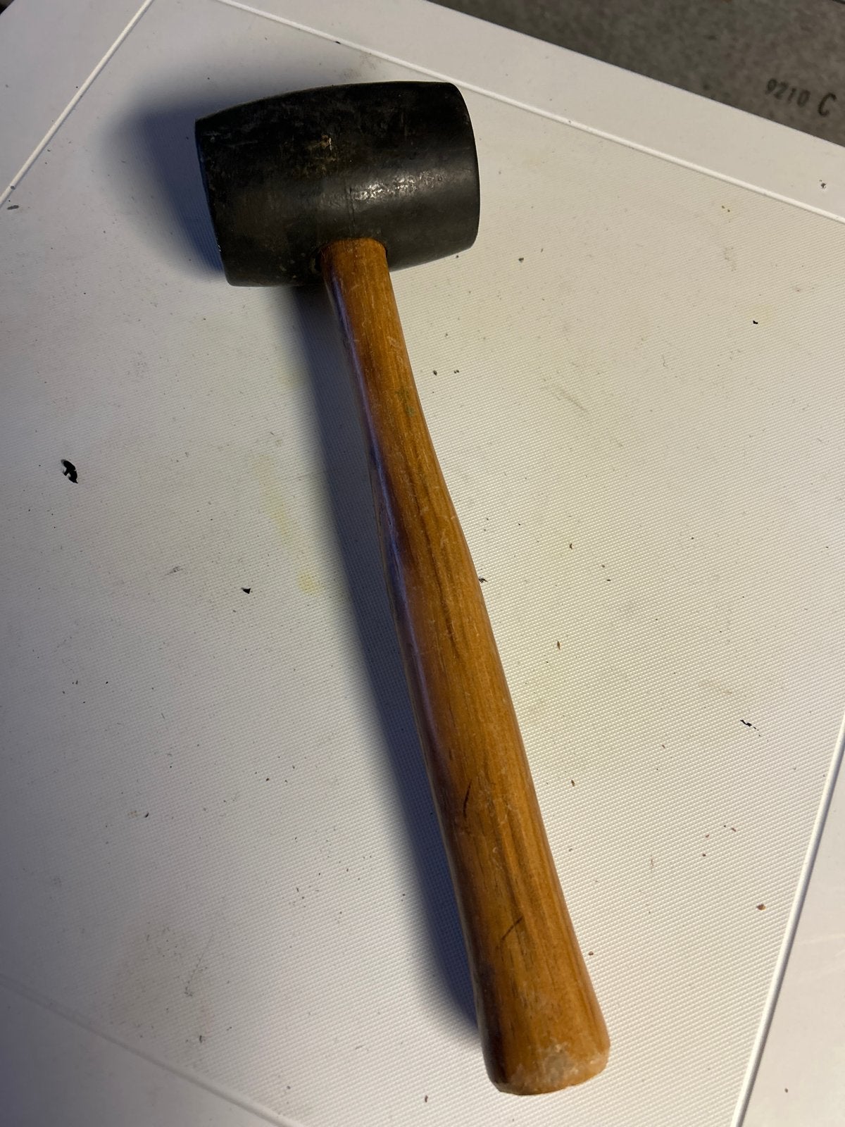 Rubberen hamer met houten steel, Ophalen of Verzenden, Gebruikt, Hamer
