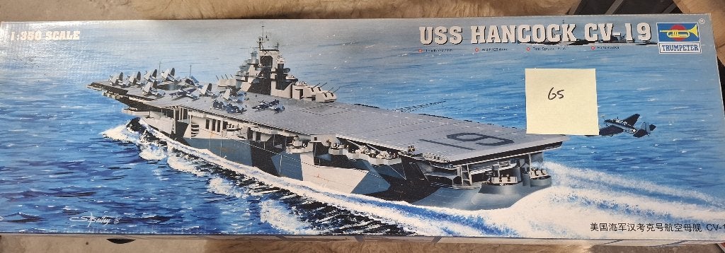 Trumpeter USS Hancock CV-19 1/350, Ophalen of Verzenden, Zo goed als nieuw, 1:200 of kleiner, Overige merken