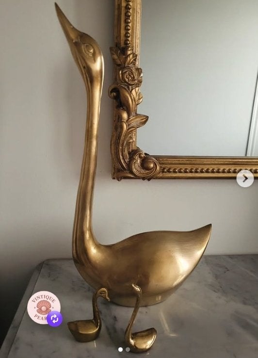 Messing zwaan vintage, Antiek en Kunst, Antiek | Koper en Brons, Koper, Ophalen of Verzenden