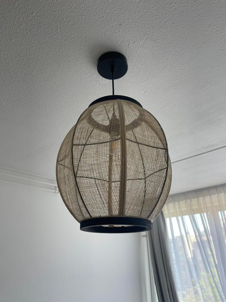 Lamp riet met zwart, Huis en Inrichting, Ophalen, Zo goed als nieuw, Minder dan 50 cm