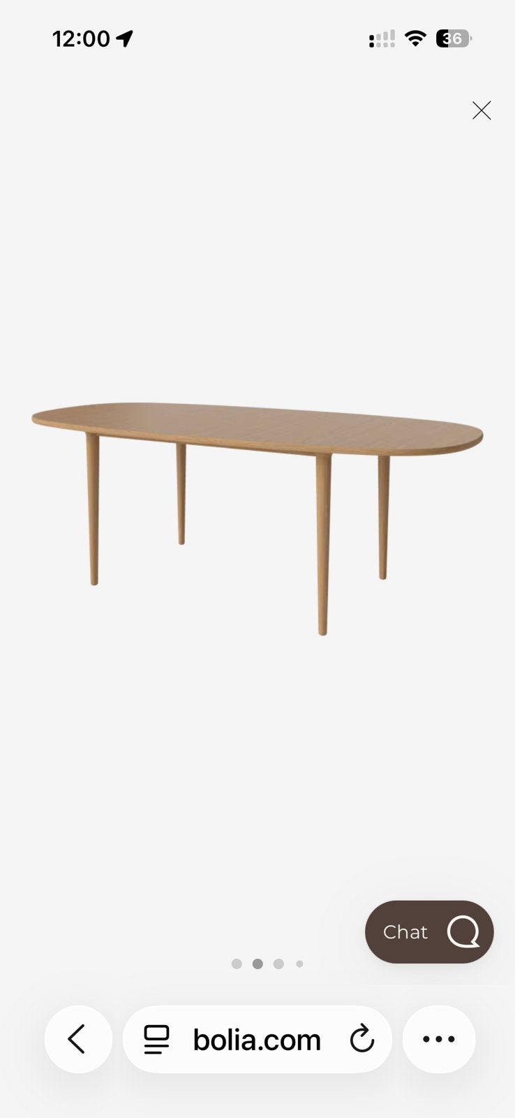 Bolia Yacht Eettafel 210 cm, Ophalen, 200 cm of meer, 50 tot 100 cm, Zo goed als nieuw