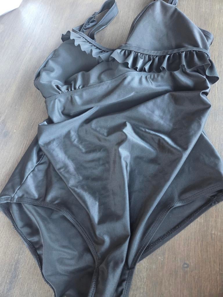 Zwart zwangerschap badpak met ruches maat 44, Kleding | Dames, Badmode en Zwemkleding, Zo goed als nieuw, Badpak, Zwart, Ophalen of Verzenden