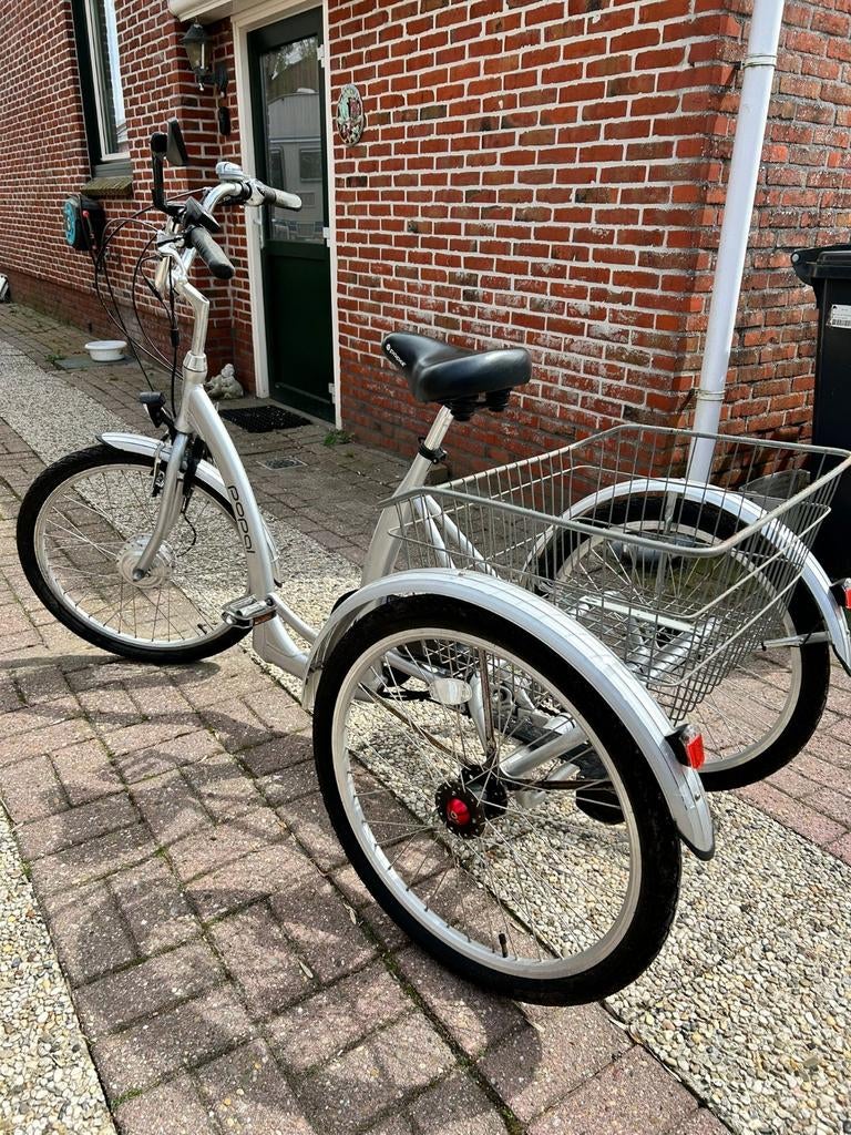 Popal elektrische driewieler met mand, Fietsen en Brommers, Fietsen | Driewielfietsen, Ophalen, Zo goed als nieuw, Velgrem, Popal