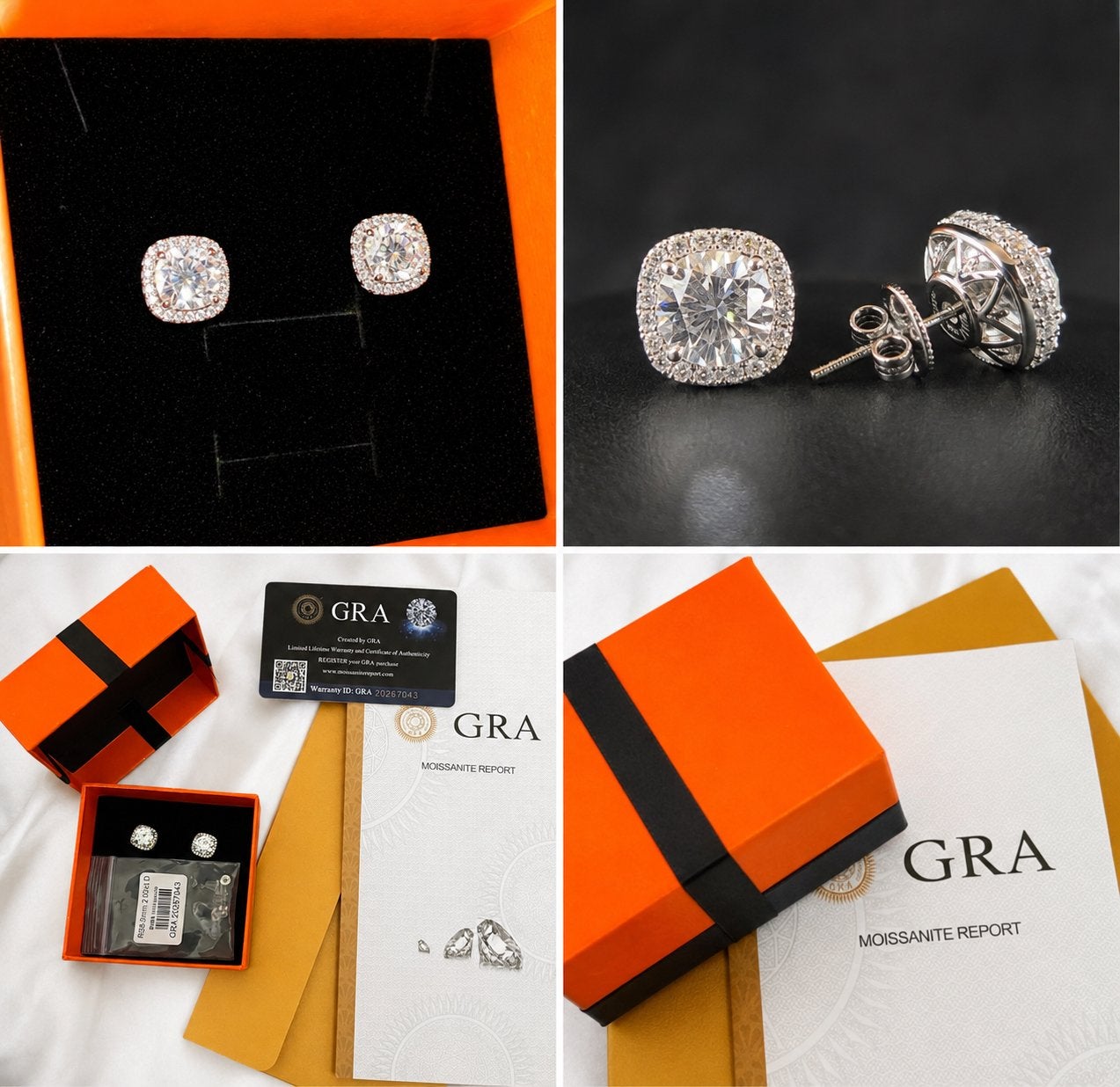 Moissanite Oorbellen - Zilveren Knopjes met Edelsteen, Sieraden, Tassen en Uiterlijk, Oorbellen, Ophalen of Verzenden, Zo goed als nieuw
