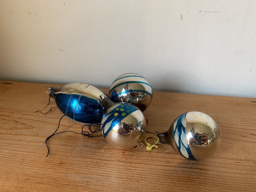 Ajeko kerstbal blauw, Ophalen of Verzenden, Gebruikt