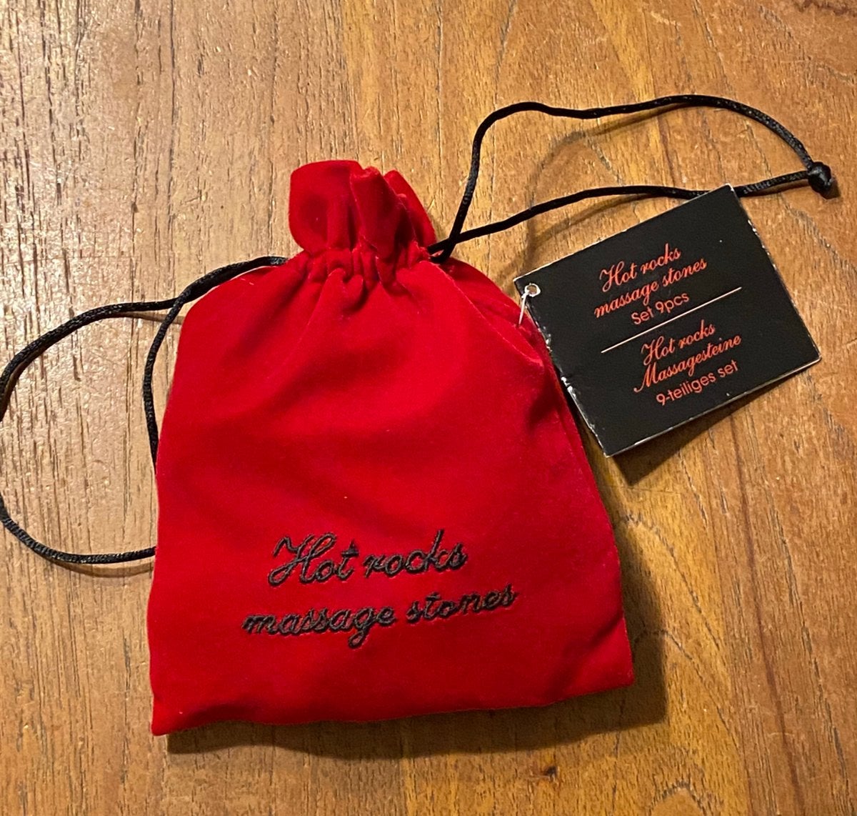 Hot rocks massage stones - 9 massagestenen in rood zakje, Ophalen of Verzenden, Nieuw, Hotstone