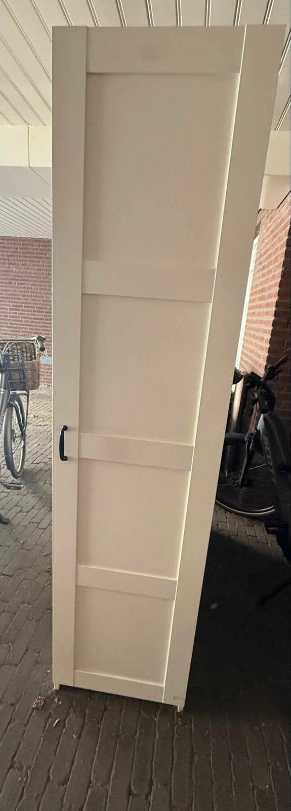 Witte kledingkast met planken en hangruimte, Ophalen, Gebruikt, 200 cm of meer, 50 tot 100 cm