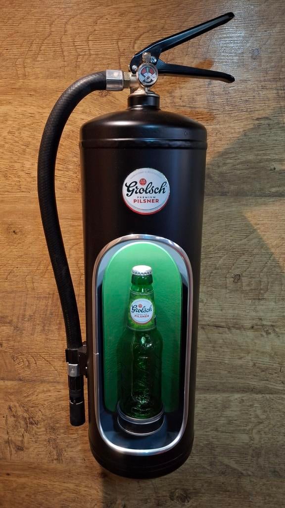 Grolsch brandblusser lamp, Ophalen of Verzenden, Reclamebord, Plaat of Schild, Grolsch