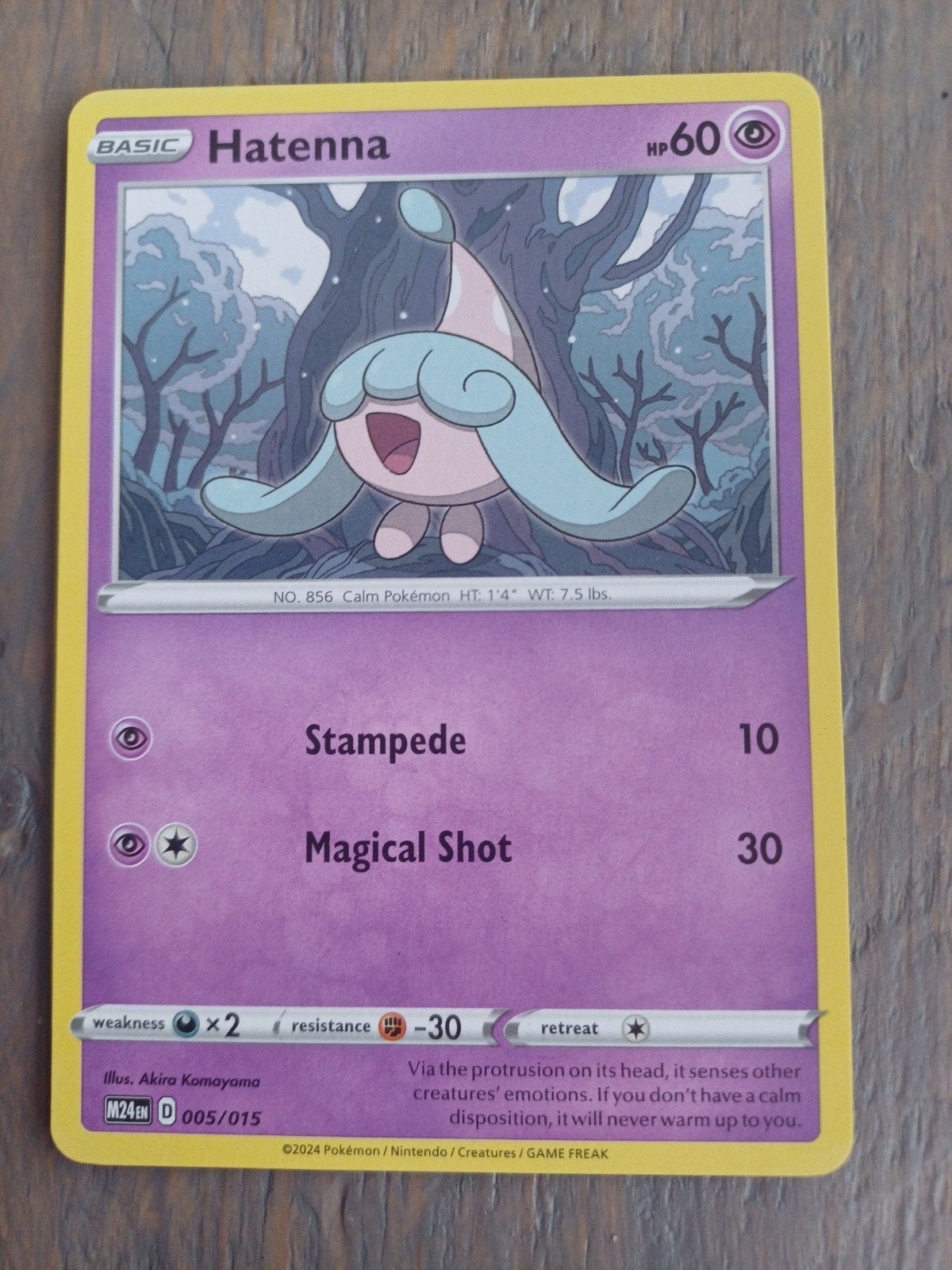 Hatenna 005/015 Pokémon Kaart, Ophalen of Verzenden, Zo goed als nieuw, Losse kaart