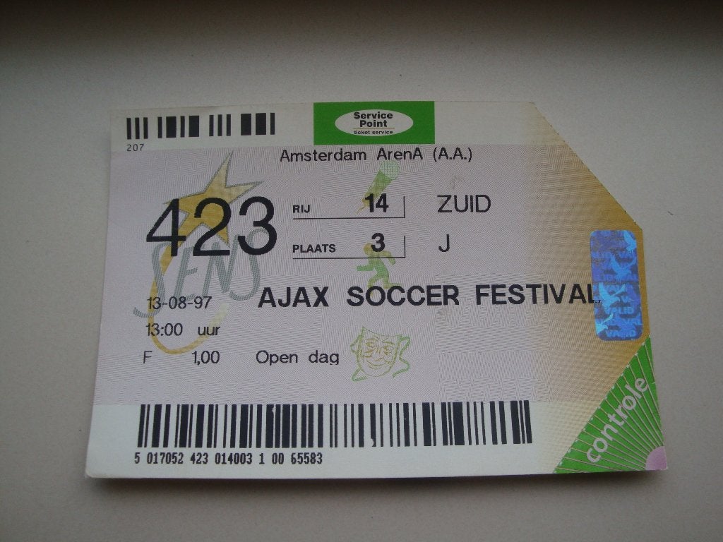 Voetbalkaartje Ajax soccer festival 1997 nr. 73., Verzenden, Gebruikt, Ajax, Overige typen