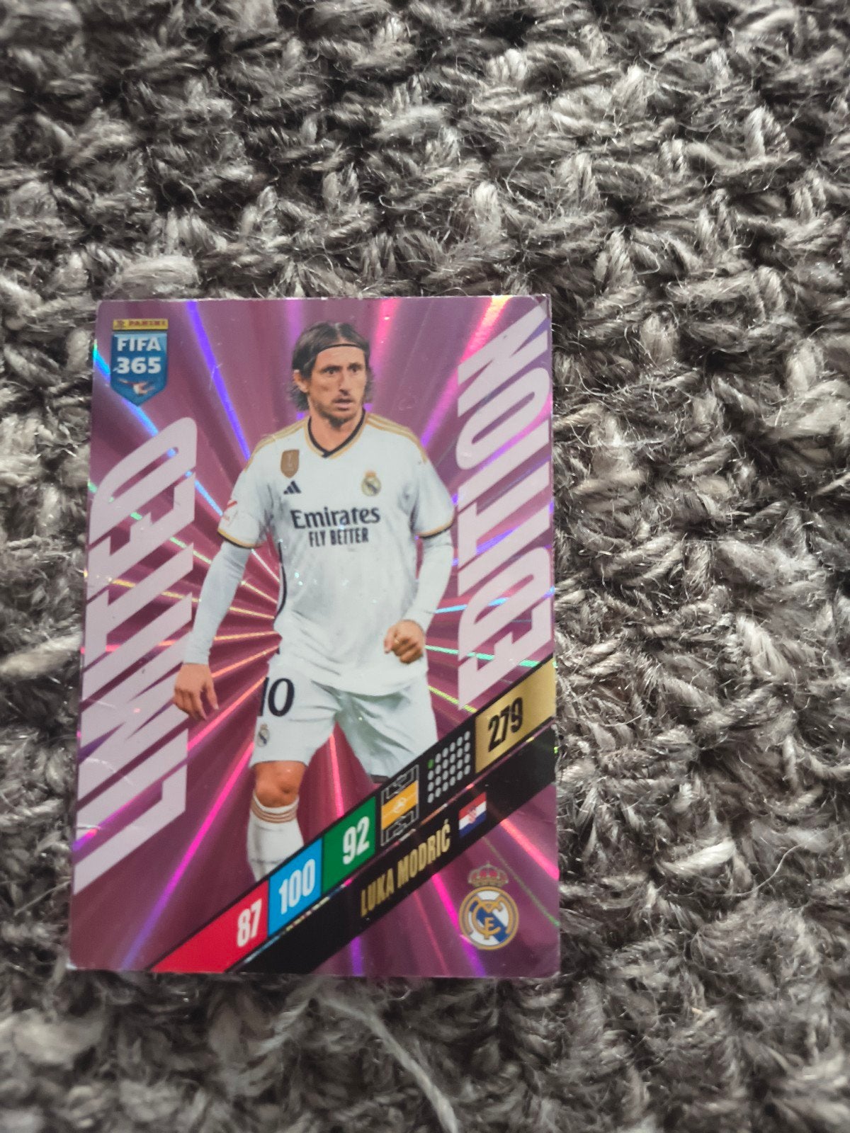 Luka Modric Limited Edition Spelerskaart FIFA 365 Panini, Ophalen of Verzenden, Zo goed als nieuw, Buitenlandse clubs, Spelerskaart