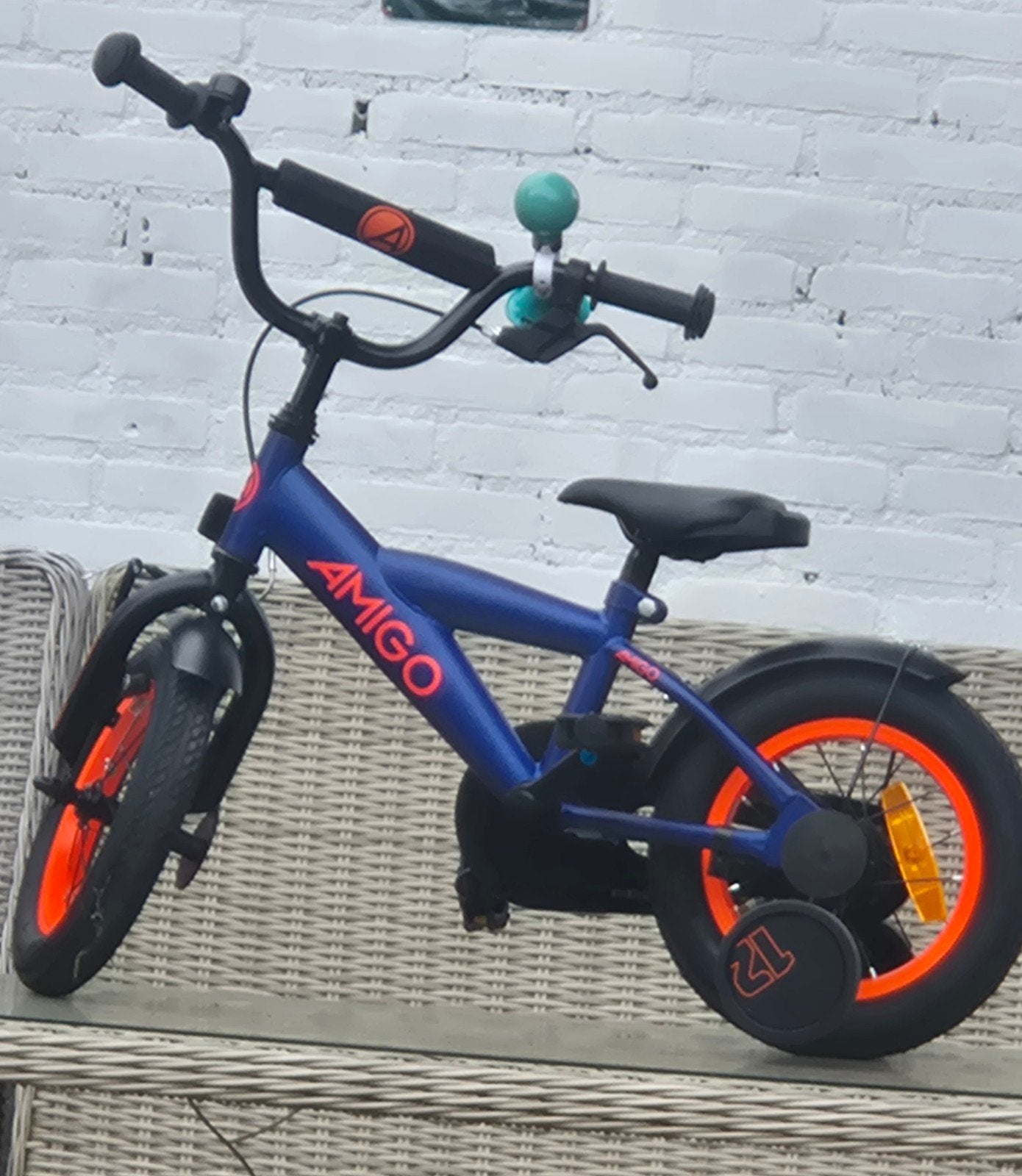 Amigo Explorer kinderfiets 12 inch met zijwieltjes, Zijwieltjes, Velgrem, Ophalen of Verzenden, Amigo