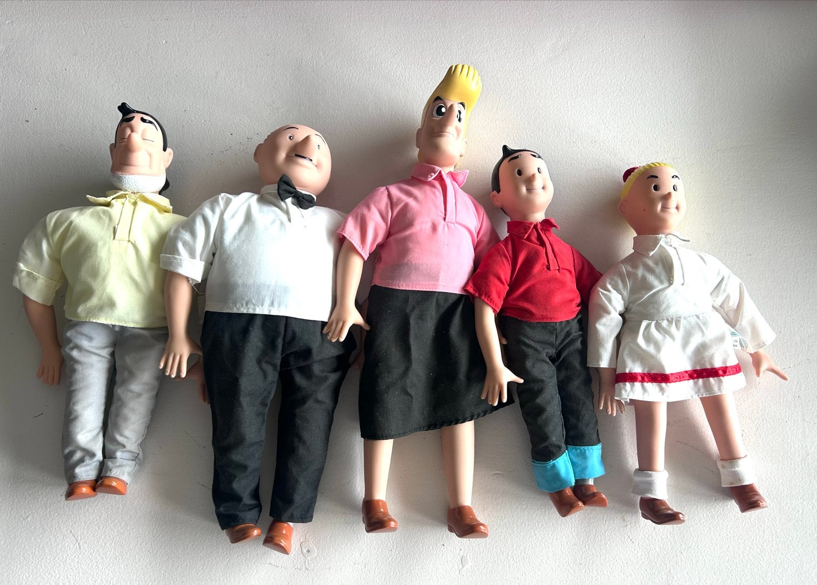 Vintage Suske en Wiske poppen set - 5 stuks, Ophalen of Verzenden, Gebruikt, Overige typen