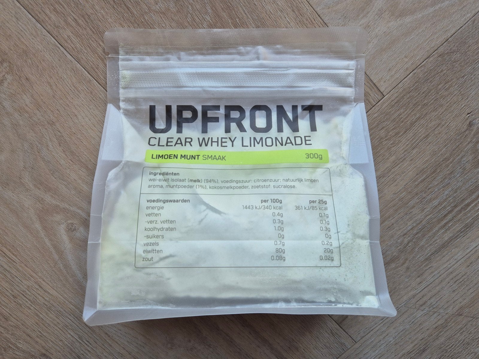 (Ongeopend) Upfront Clear Whey Limonade limoen munt, Sport en Fitness, Ophalen of Verzenden, Nieuw, Poeder of Drank