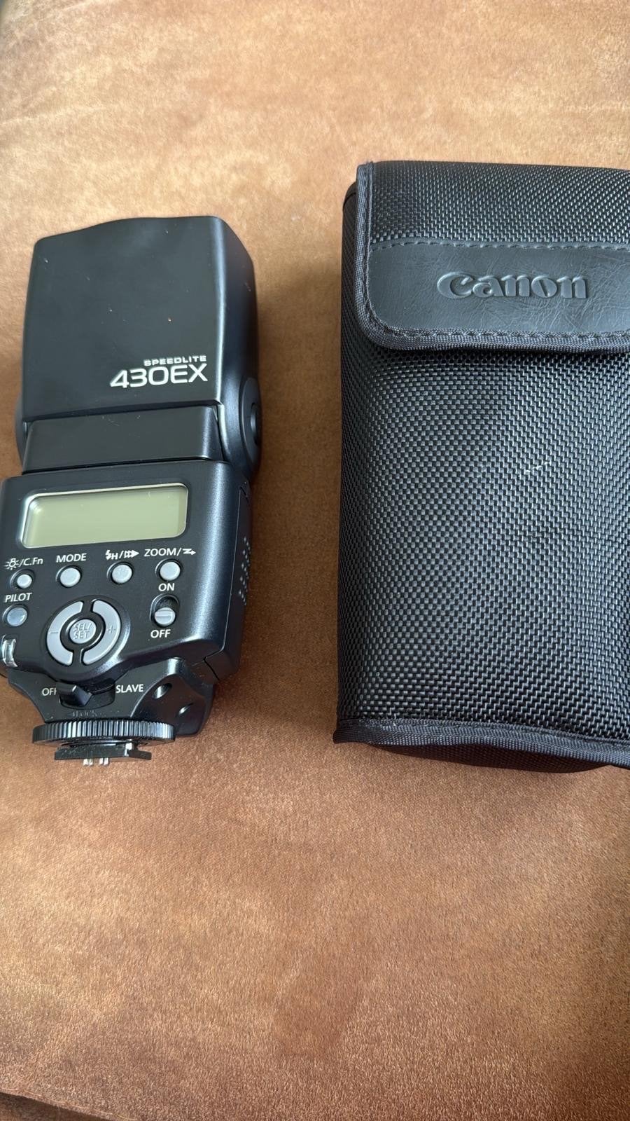 Canon Speedlite 430EX flitser met hoes, Ophalen, Draaibaar, Canon, Externe flitser