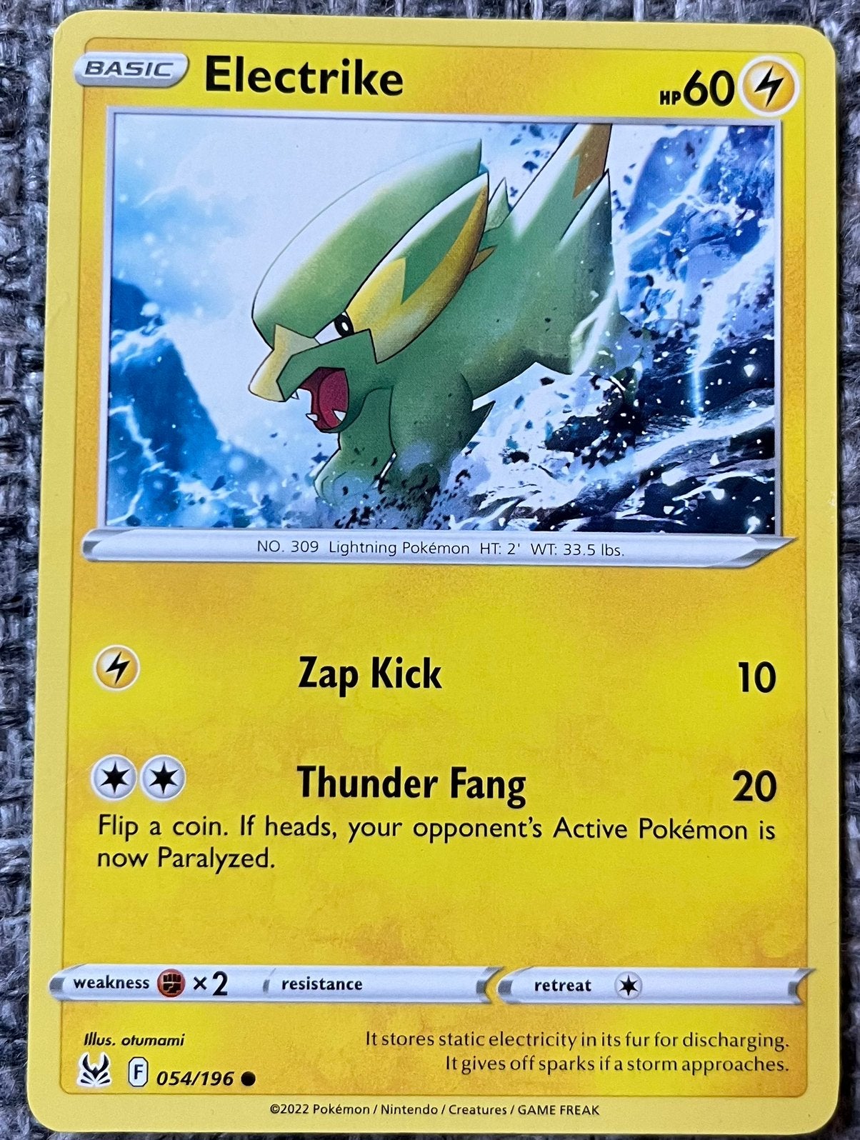 Pokémonkaart van Electrike (309) • Lost Origin (054/196), Verzenden, Nieuw, Losse kaart