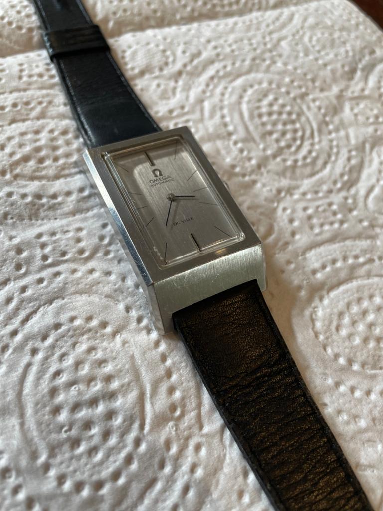 Omega De Ville staal heren automaat (defect), Staal, Polshorloge, Ophalen of Verzenden, Omega