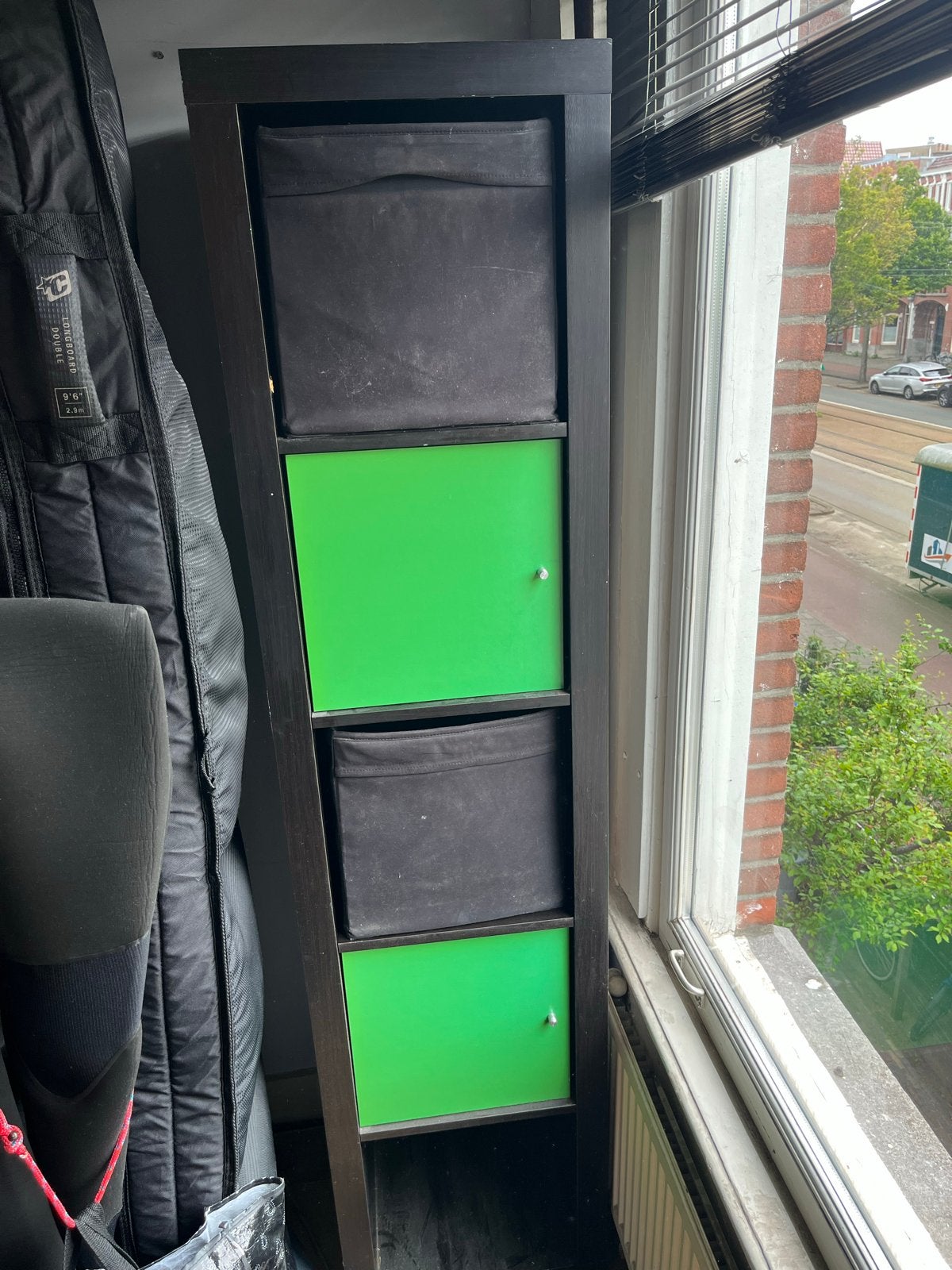 IKEA Kallax kast met 4 vakken - zwart groen, Ophalen, Gebruikt