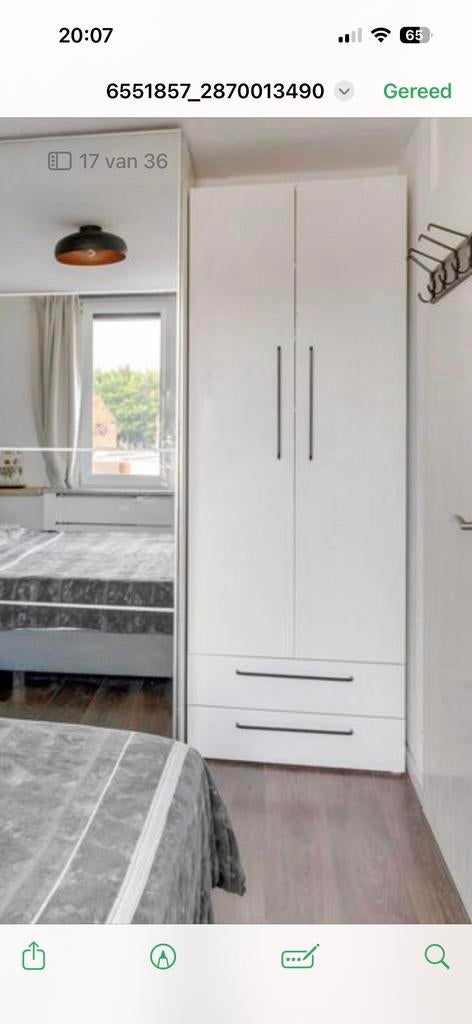 Gratis witte kledingkast met lades en deuren, Huis en Inrichting, Overige materialen, Gebruikt, 200 cm of meer, Met lade(s)