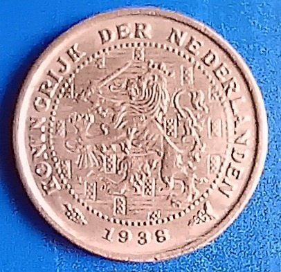 Halve cent brons uit 1938, Ophalen of Verzenden, Koningin Wilhelmina, Overige waardes