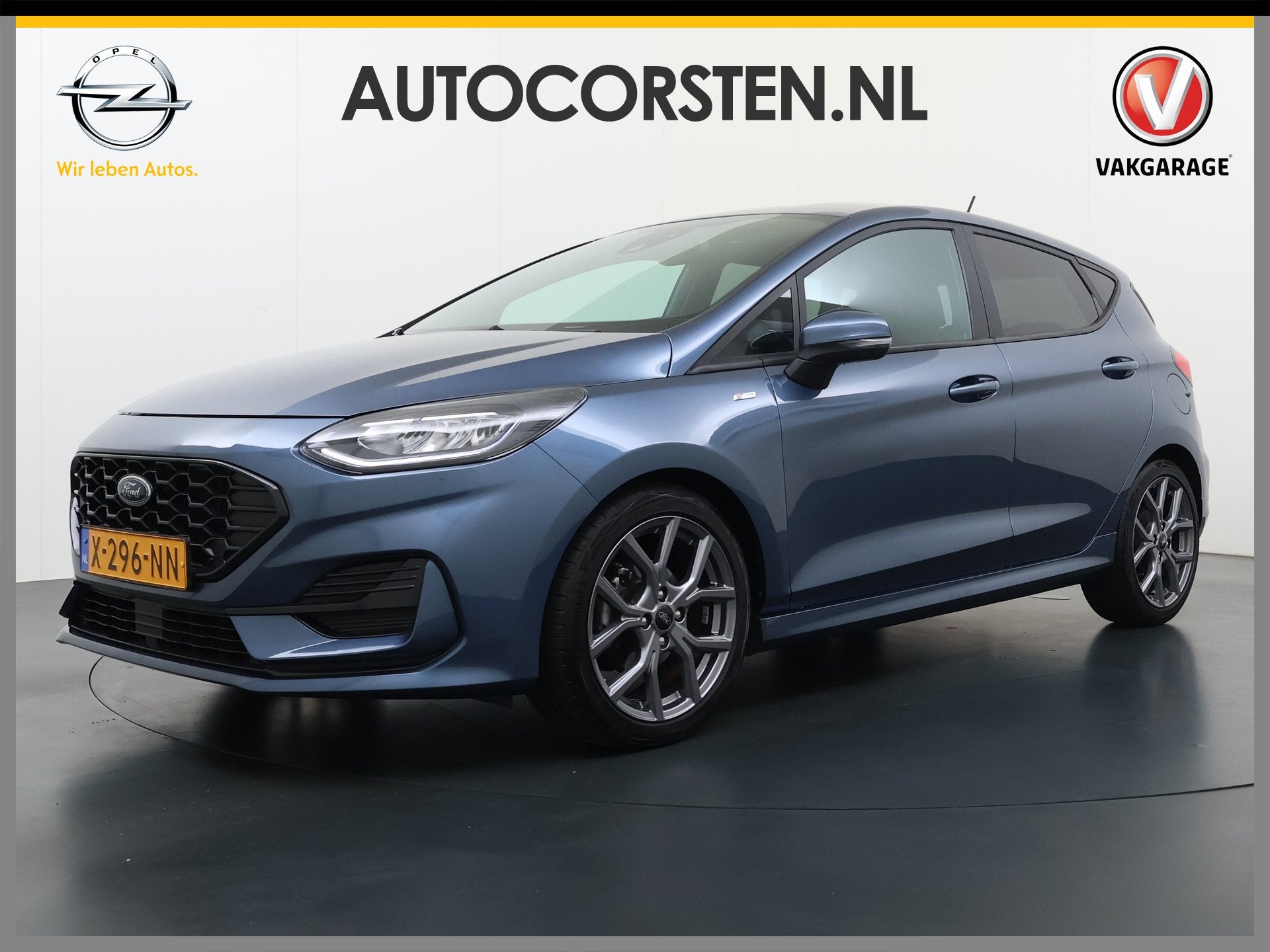 Ford Fiesta 1.0T 125PK Hybrid ST-Line Stoel+Stuur+Voorruitve, Voorwielaandrijving, Gebruikt, Lichtsensor, Blauw
