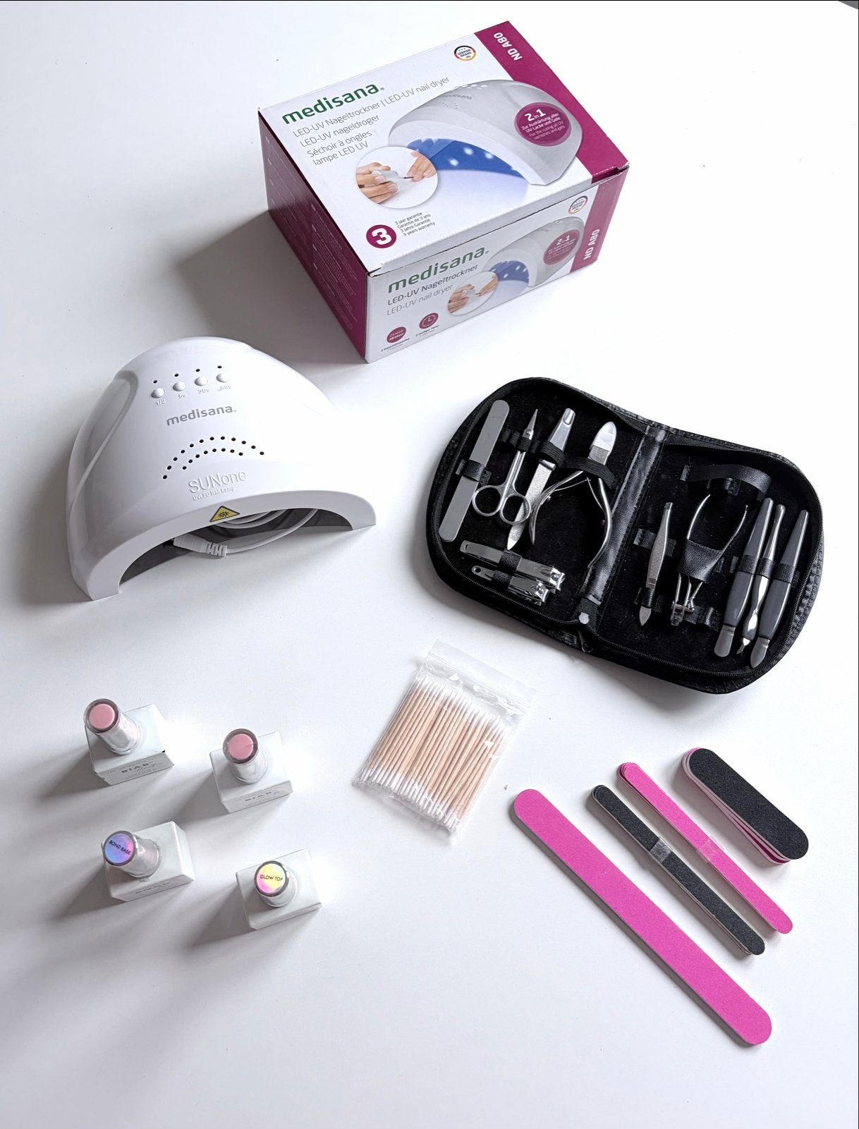 Complete DIY BIAB nagelset met LED-UV lamp en The Gelbottle, Overige kleuren, Ophalen of Verzenden, Zo goed als nieuw, Handen en Nagels