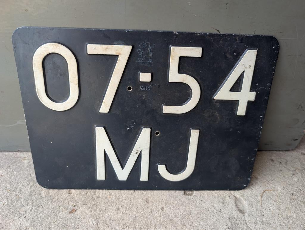 Oud blauw Nederlands nummerbord / jaren 60, Verzamelen, Ophalen of Verzenden, Gebruikt, Auto's