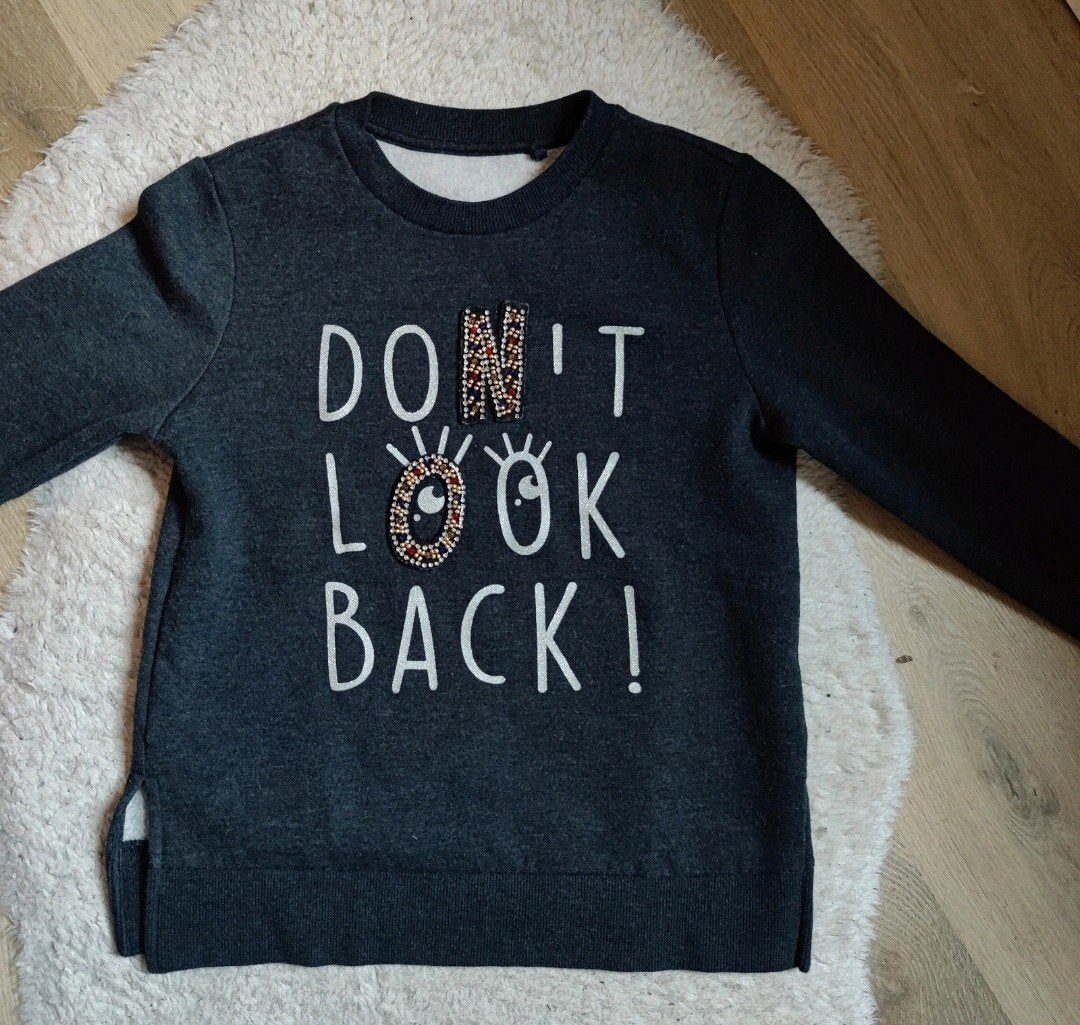 C&A zeer zacht trui met 'Don't Look Back!' opdruk, Kinderen en Baby's, Gebruikt, C&A, Meisje, Trui of Vest