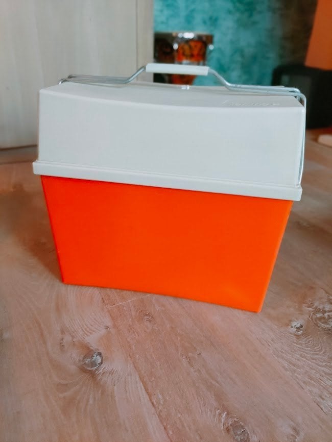 Oranje Vintage Curver koelbox – jaren 70/80, Ophalen