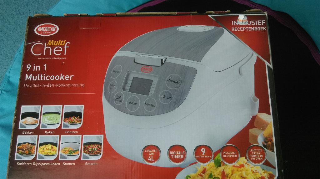 Chef 9 in 1 multi cooker, nieuw in doos, Ophalen of Verzenden, Timer, Nieuw