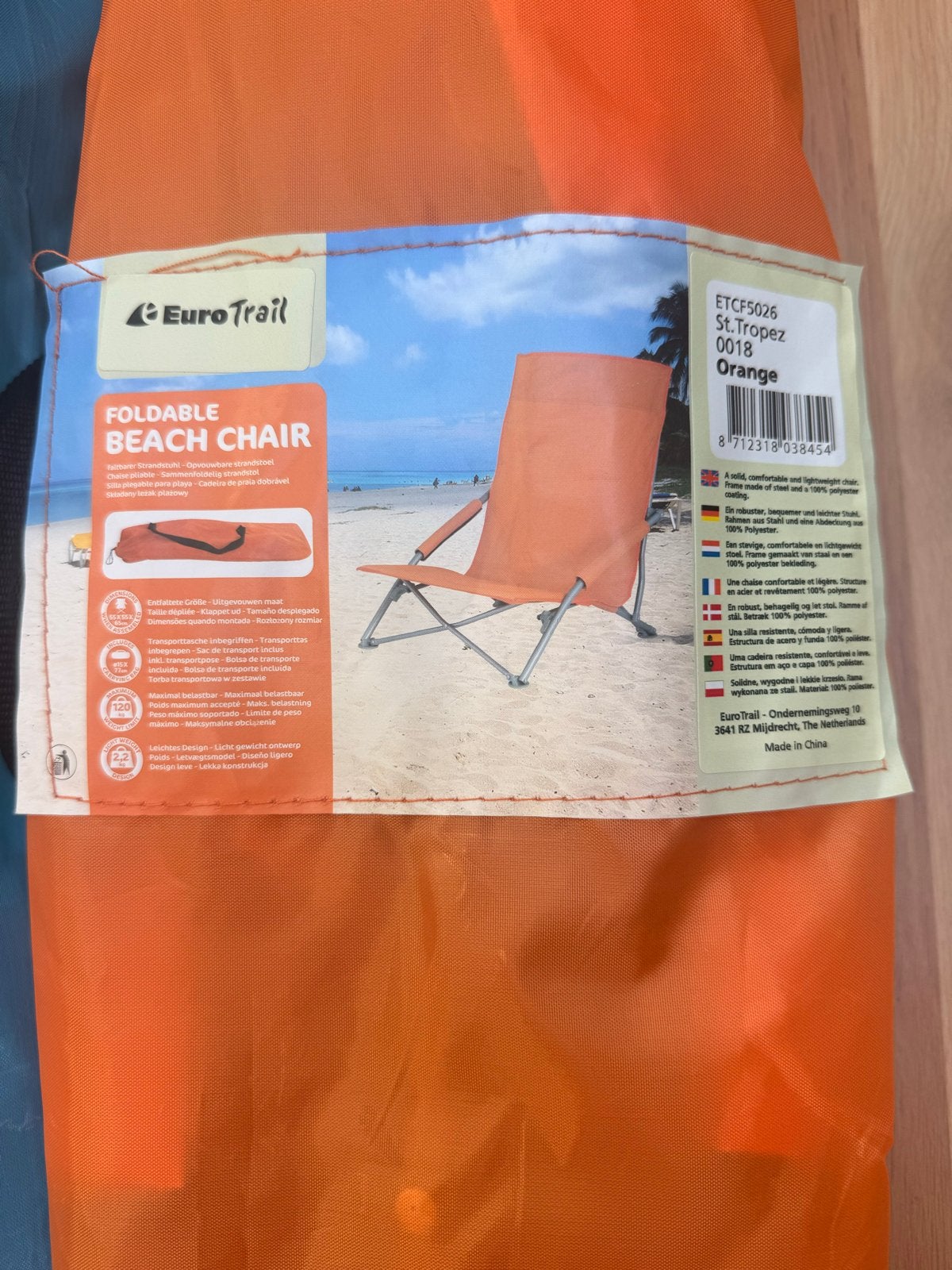 Eurotrail strandstoelen - Oranje en Blauw (2 stuks), Ophalen of Verzenden, Nieuw, Campingstoel
